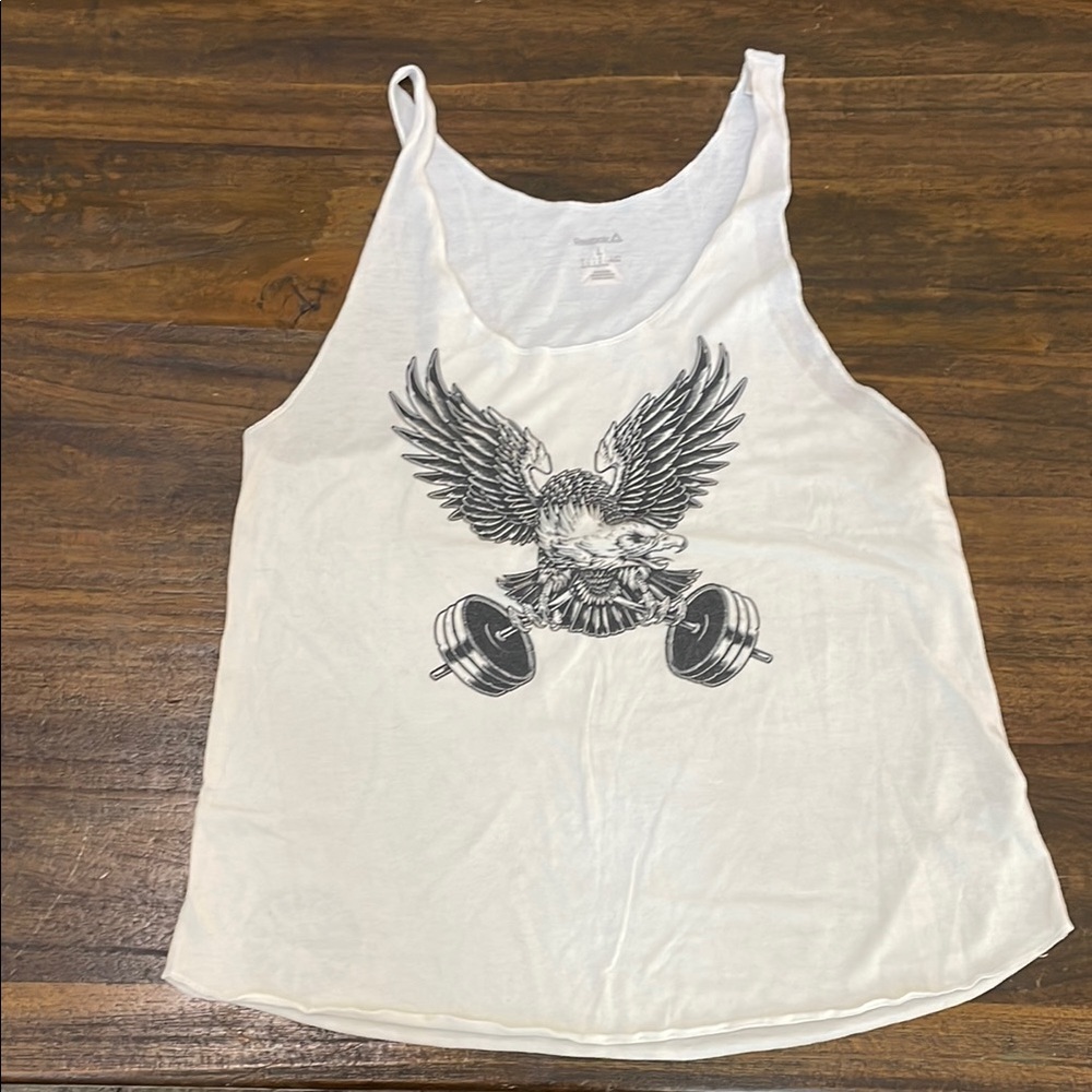 CrossFit White Graphic Relaxed Tank Top Large